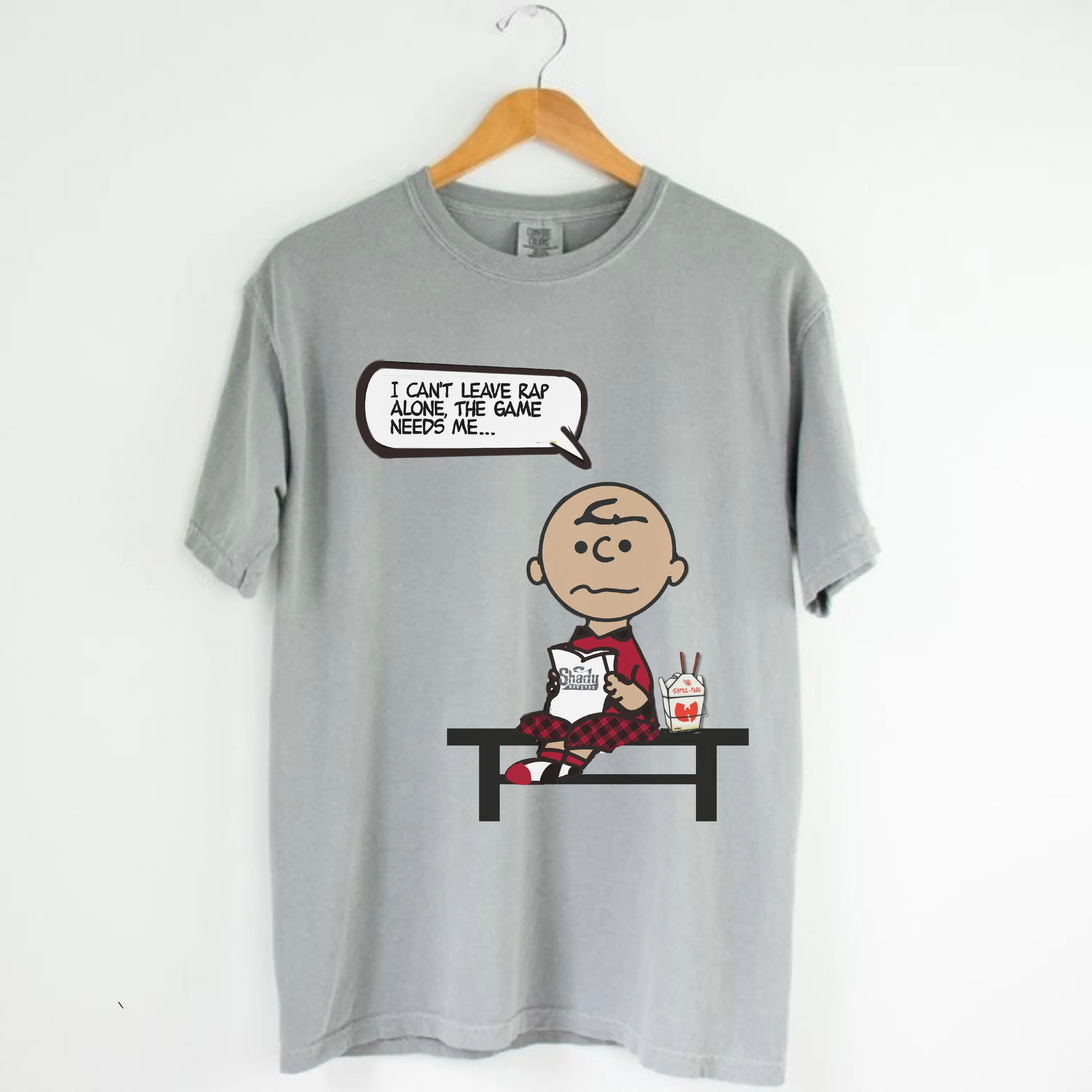 "The Game Needs Me" Charlie Brown Sneaker Match Tee – Air Jordan 1 Mid Gym Red