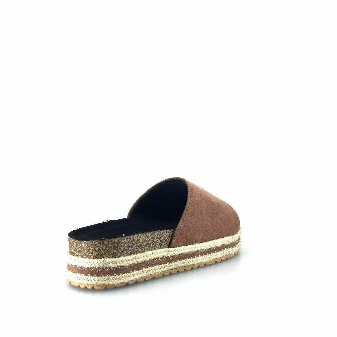 Qupid Womens Size 5M Brown Everyday Espadrille Slides “Idelisa-02”