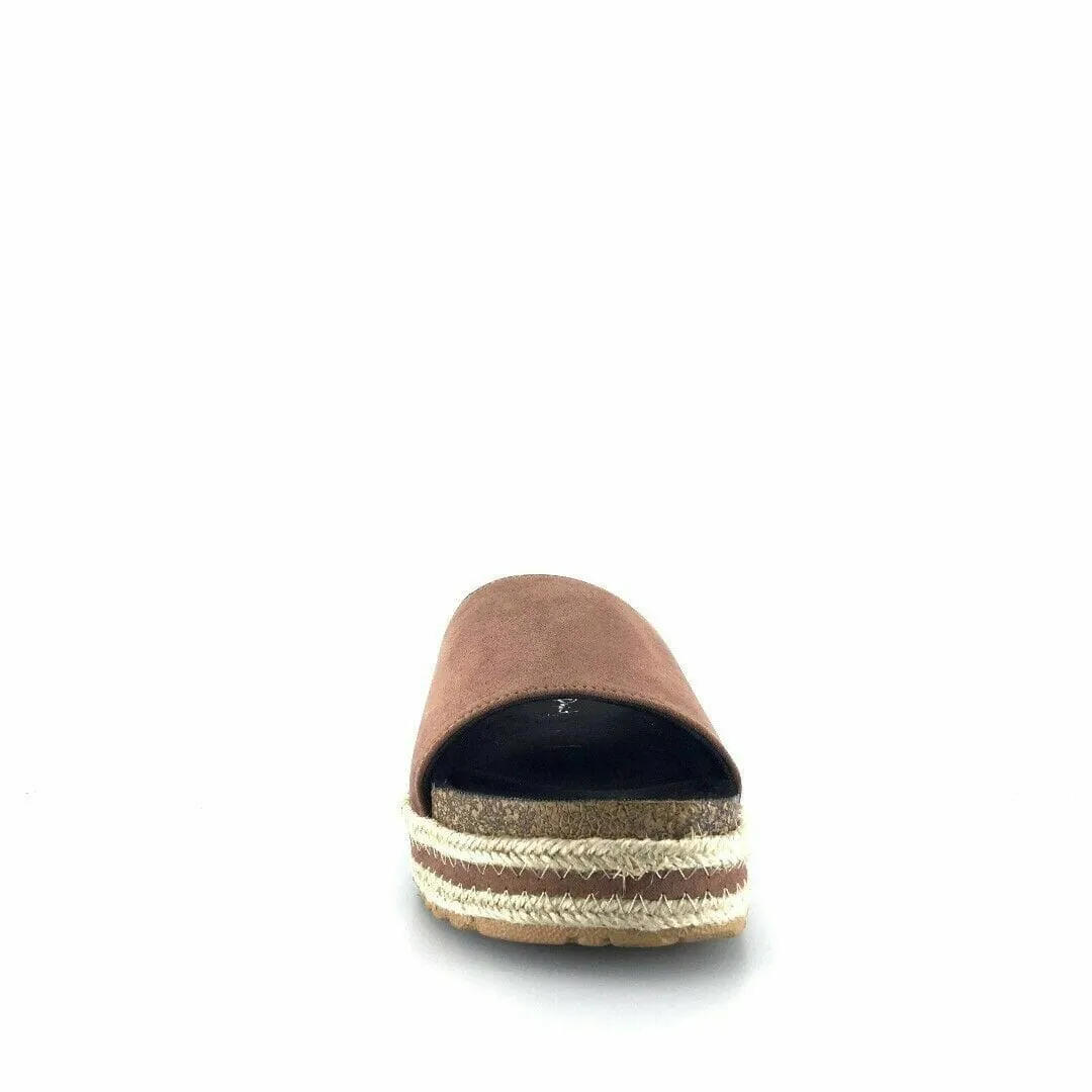 Qupid Womens Size 5M Brown Everyday Espadrille Slides “Idelisa-02”