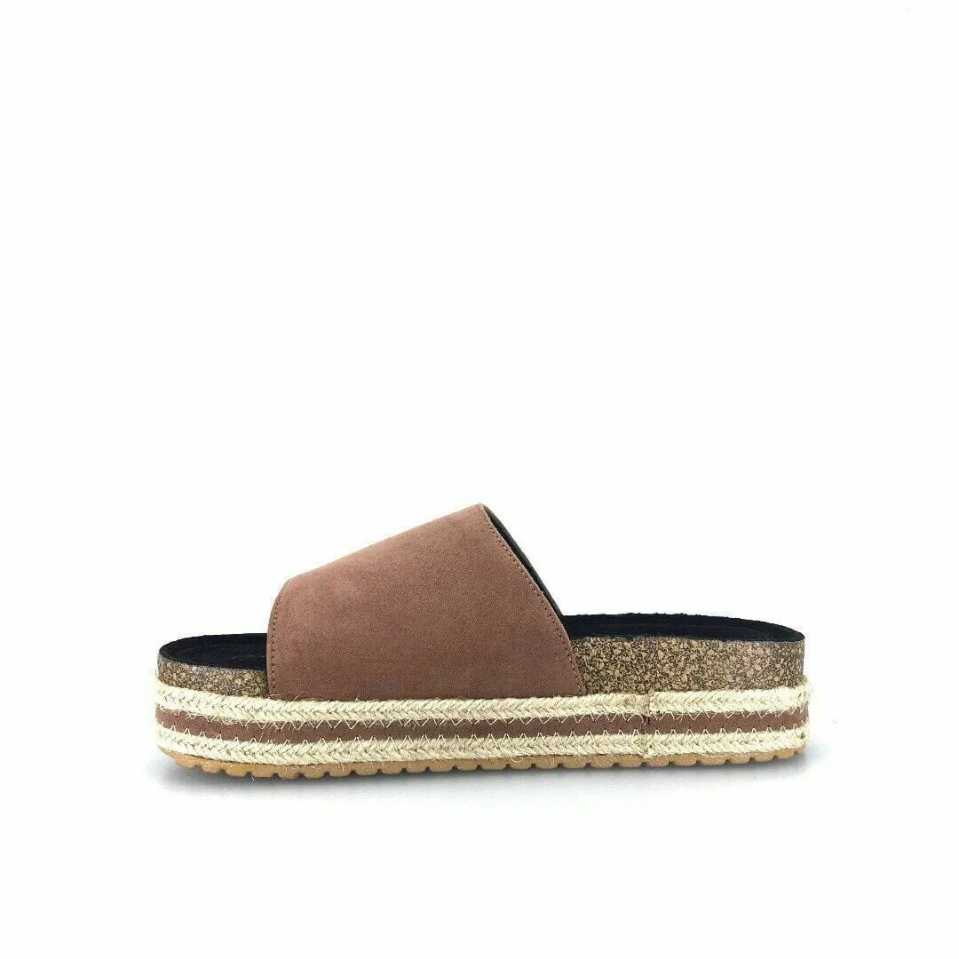 Qupid Womens Size 5M Brown Everyday Espadrille Slides “Idelisa-02”