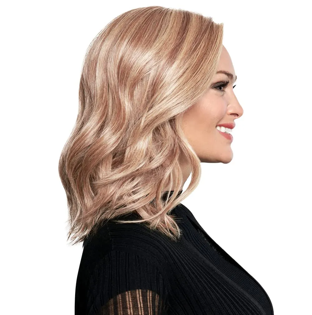 Raquel Welch Wavy Day Shoulder Length Soft Styled Waves by Hairuwear, Average Cap Size, RL14/22 Pale Gold Wheat