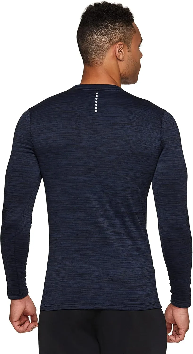 RBX Active Men's Athletic Performance Long Sleeve Crew Neck Fleece Lined Insulated Fitted Base Layer T-Shirt