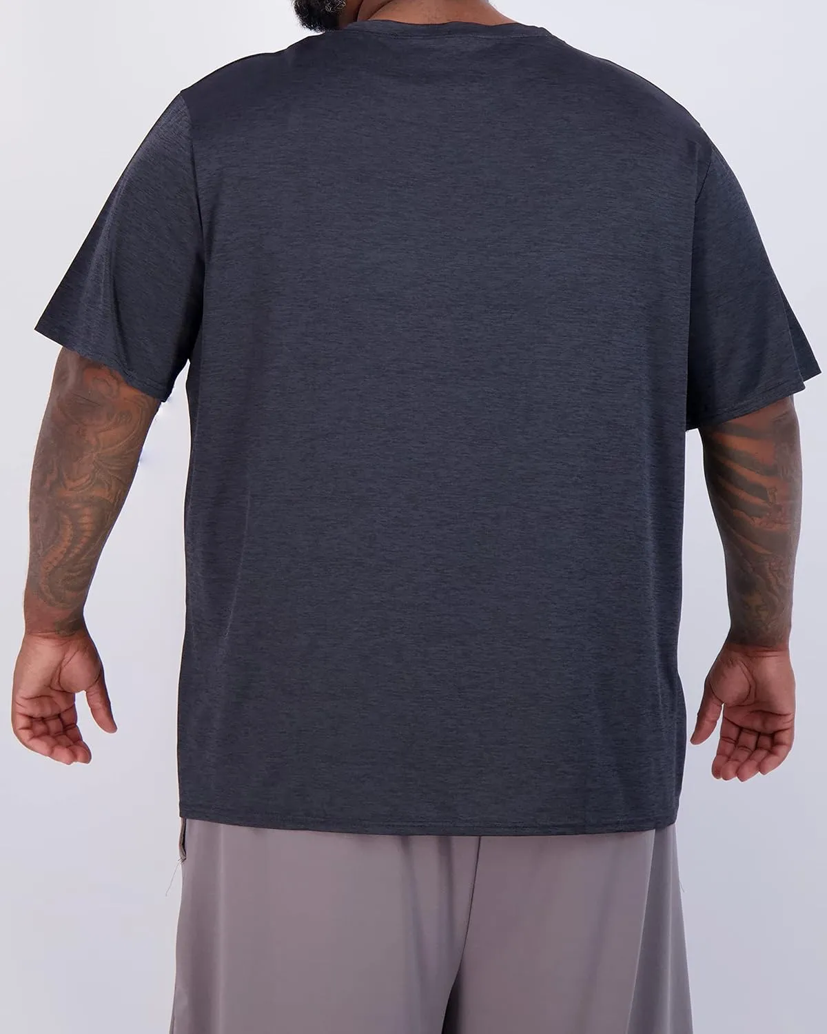 Real Essentials 3 Pack: Men’s Big & Tall Tech Stretch Long-Sleeve & Short-Sleeve Dry-Fit T-Shirt (3XT-5XT)