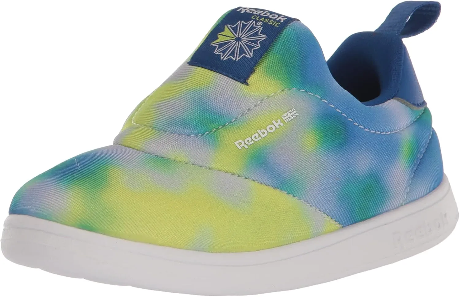 Reebok Kids Club C Slip On Sneaker, Vector Blue/Acid Yellow/White, 7 US Unisex Toddler