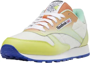 Reebok Men's Classic Leather Sneaker, Chalk/Acid Yellow/Bright Cobalt, 4.5
