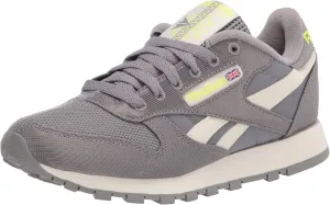 Reebok unisex adult Classic Leather (Ree)cycle Sneaker, Spacer Grey/Classic White/Yellow Flare,7.5 US unisex