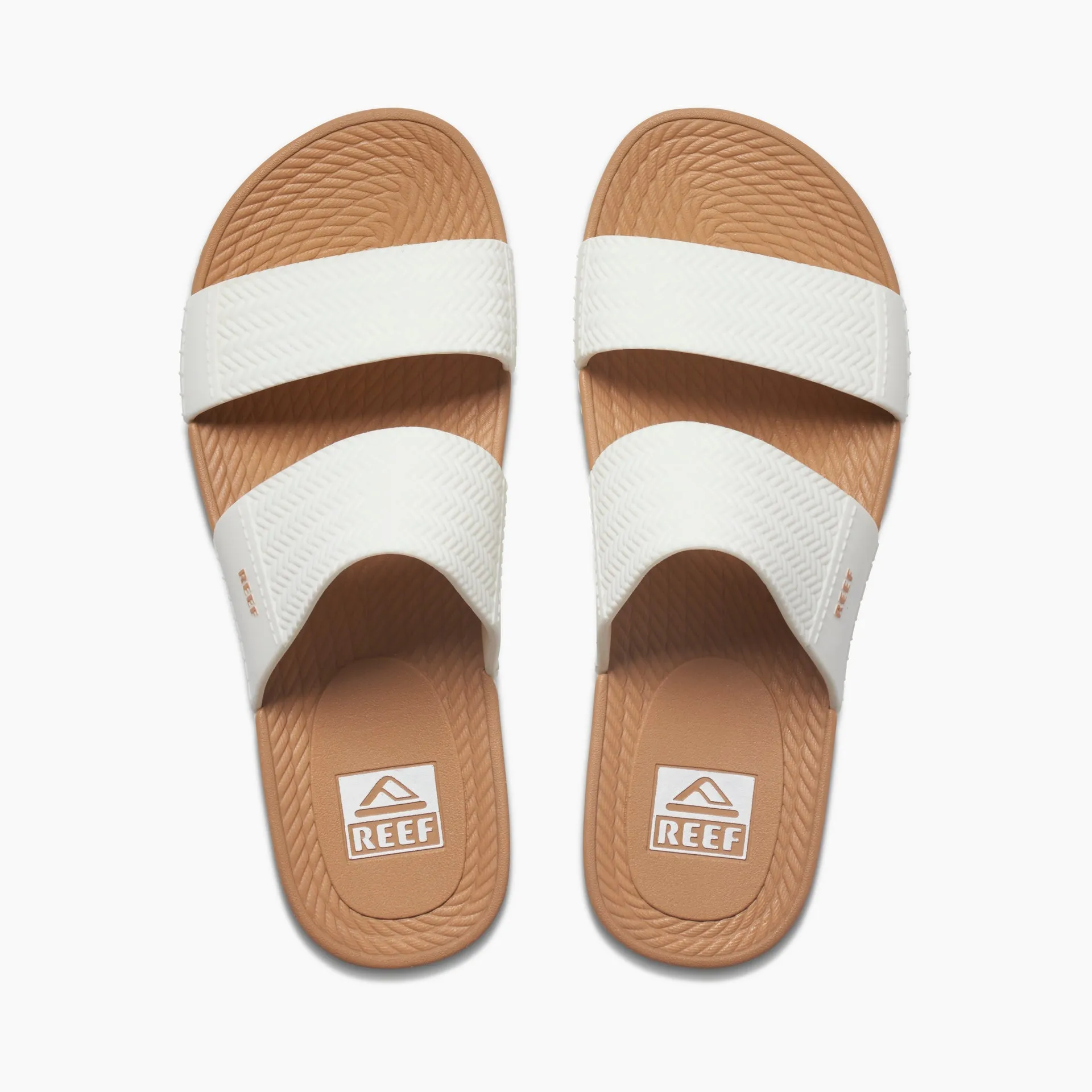 REEF Water Vista Slide Sandal-White/Tan