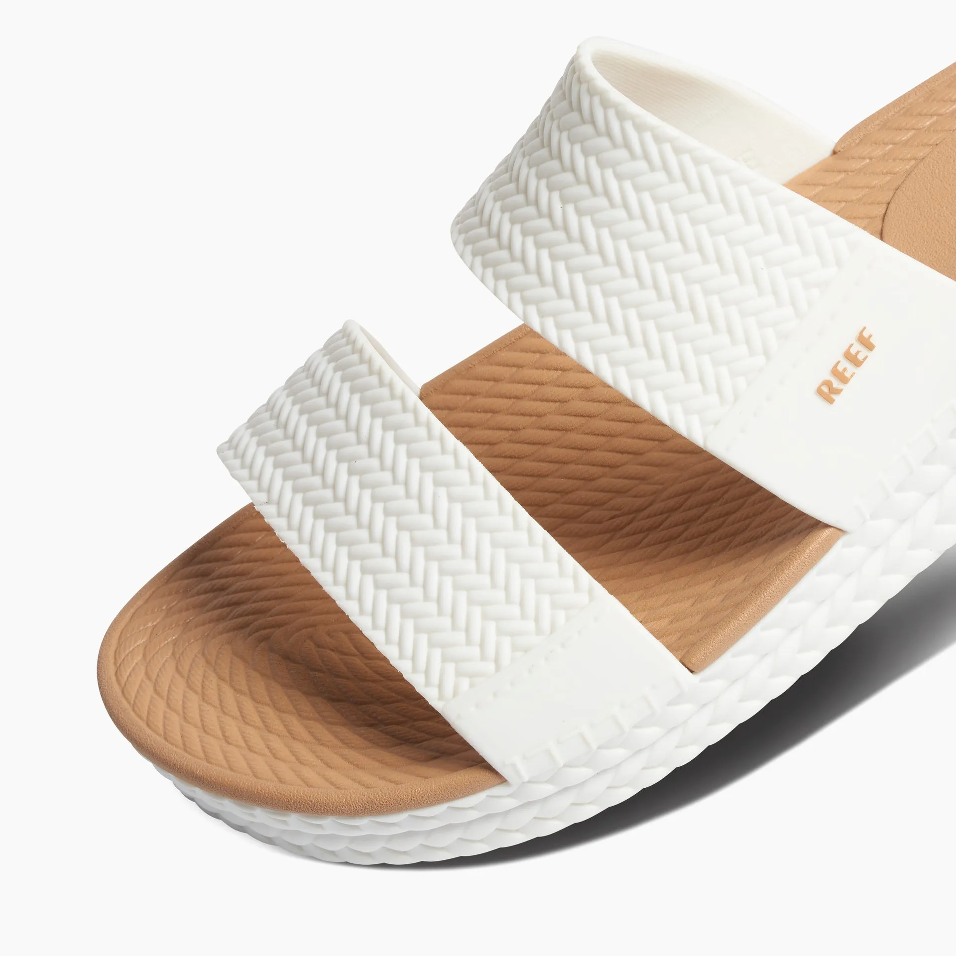 REEF Water Vista Slide Sandal-White/Tan