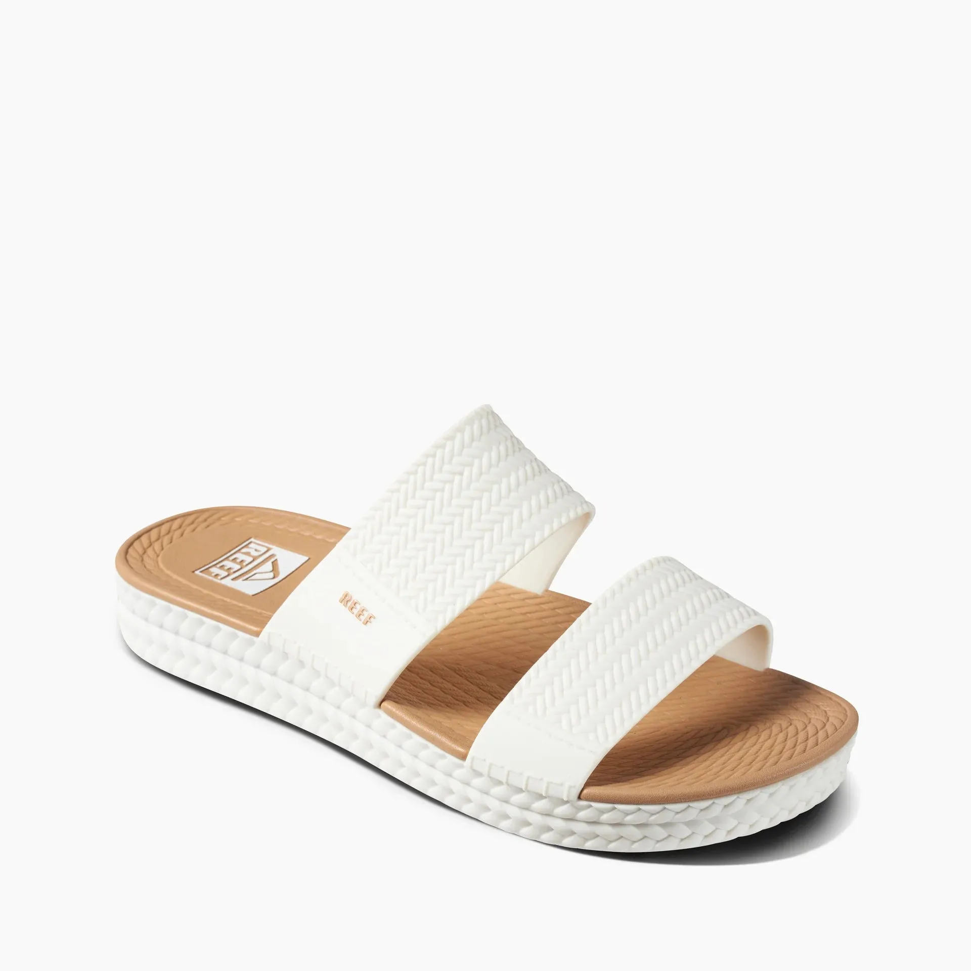 REEF Water Vista Slide Sandal-White/Tan