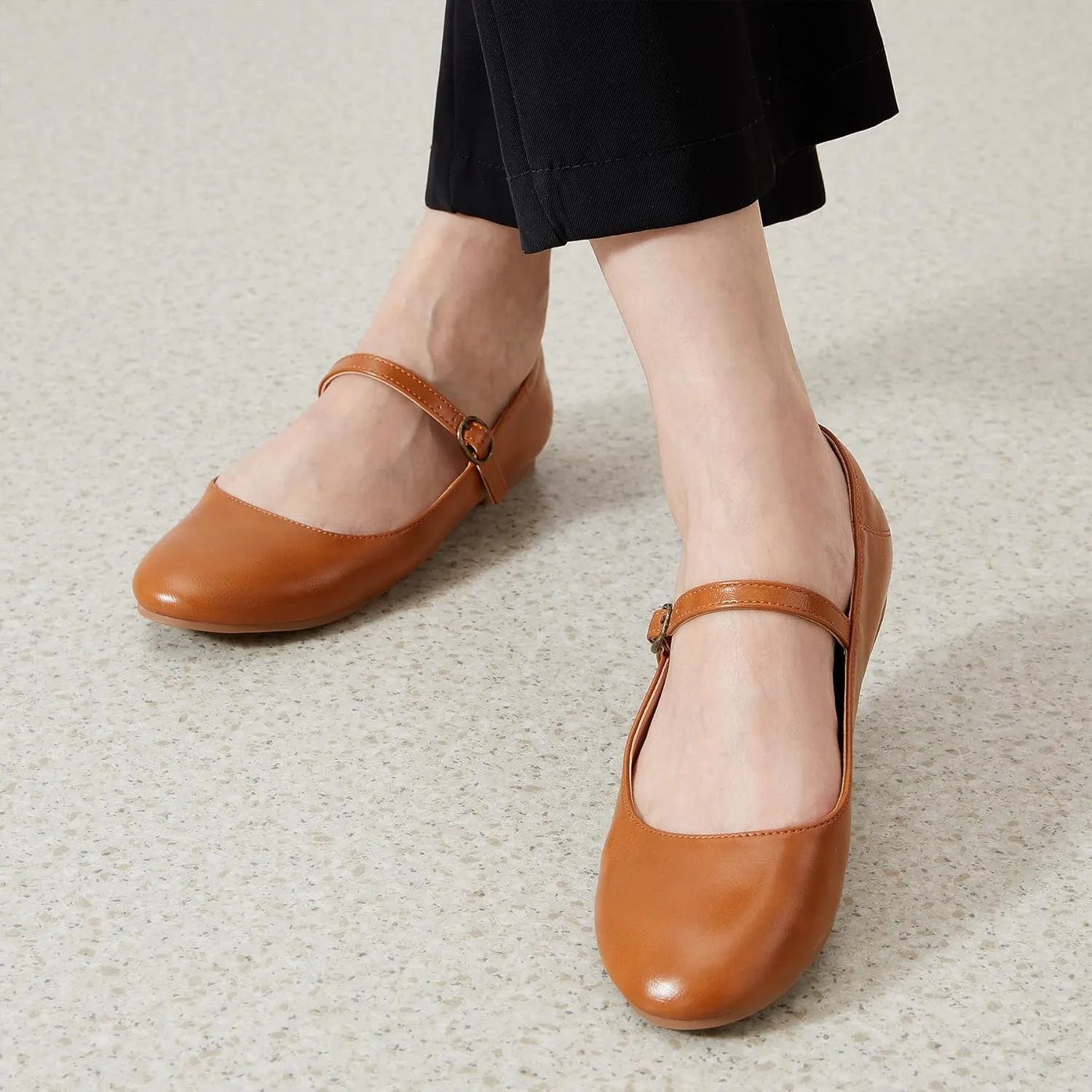 Rekayla Mary Jane Flats Shoes Women Dressy Comfortable Round Toe Slip on Ballet Flat
