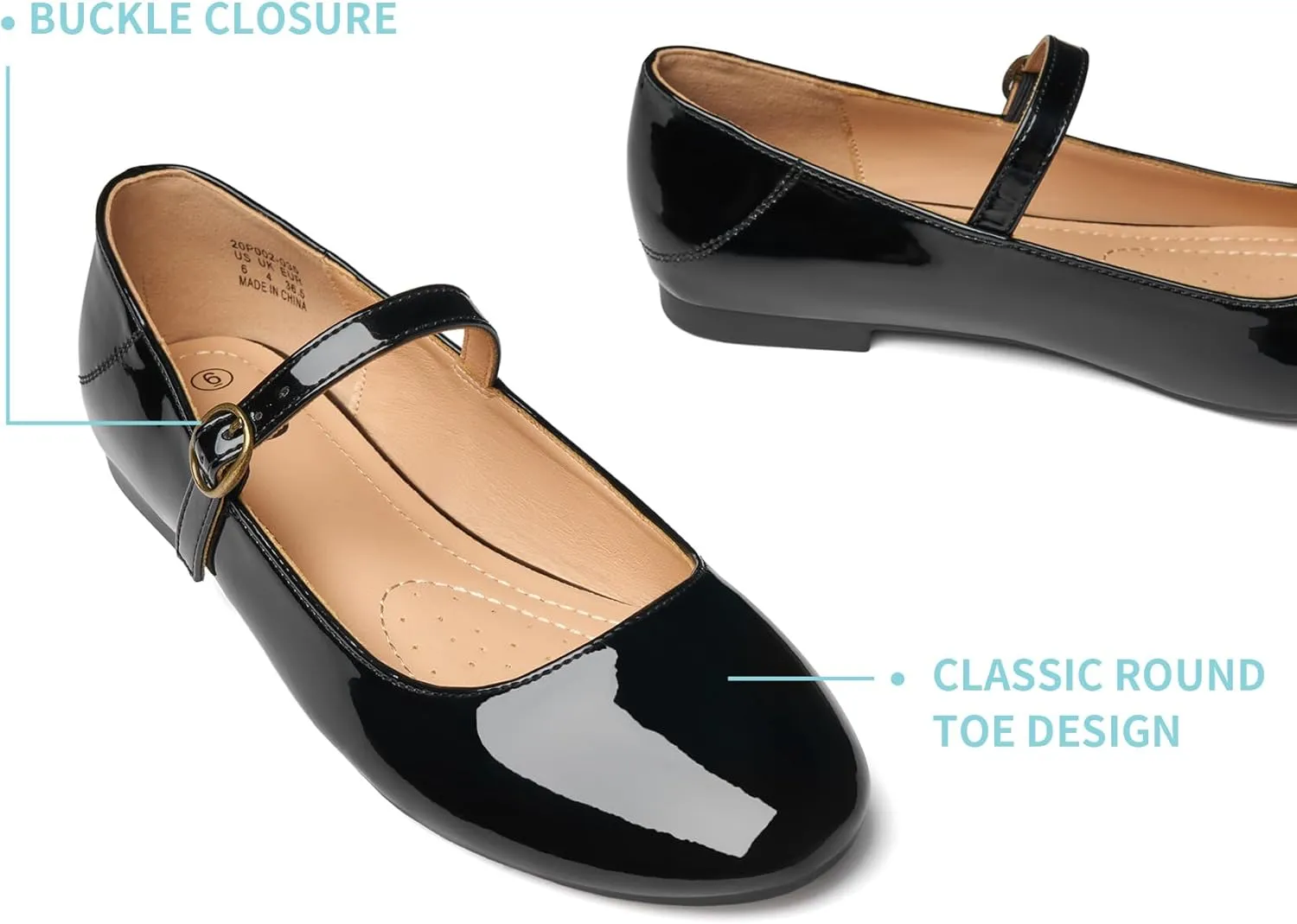 Rekayla Mary Jane Flats Shoes Women Dressy Comfortable Round Toe Slip on Ballet Flat