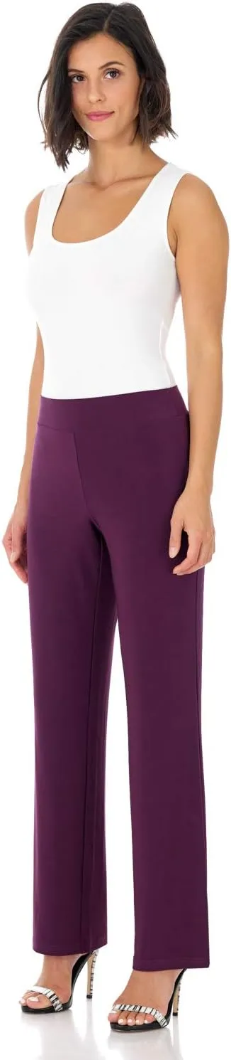 Rekucci Travel in Style Women's Soft Knit Classic Straight Leg Pant