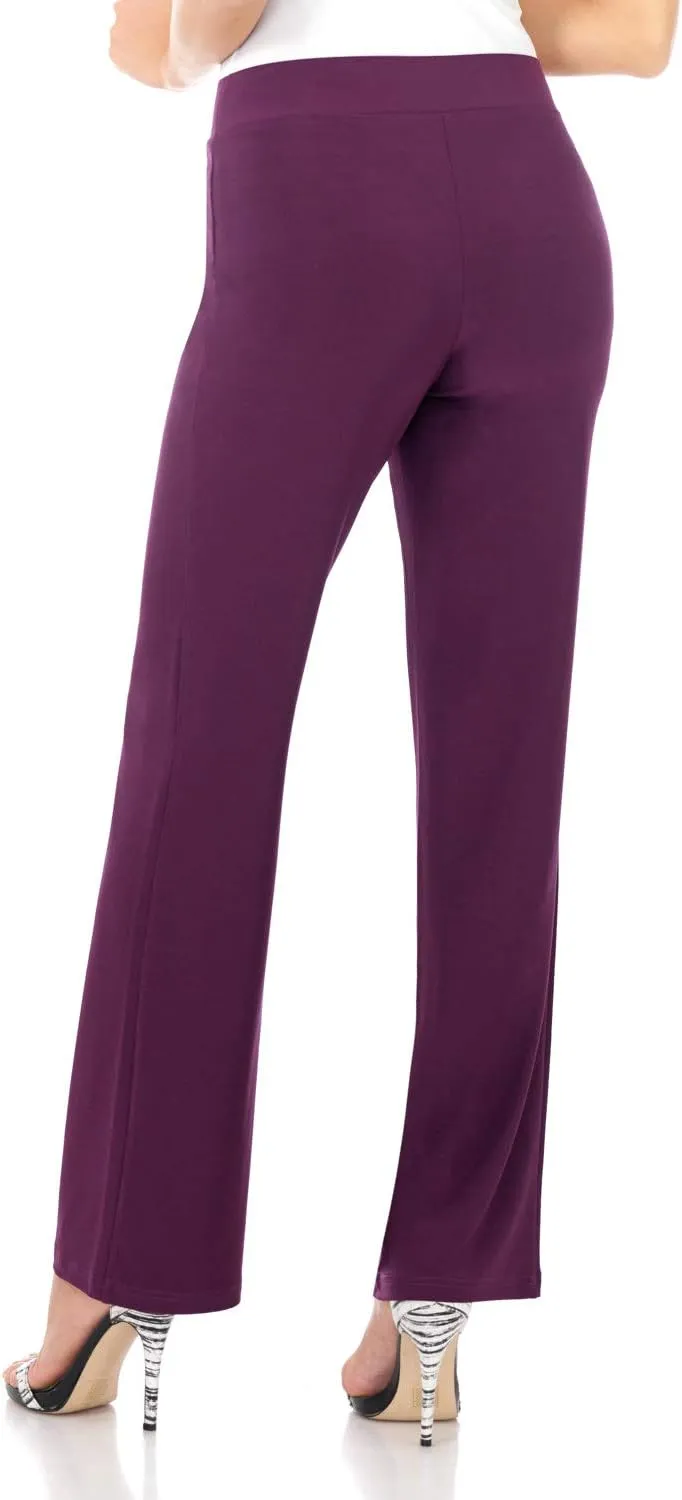 Rekucci Travel in Style Women's Soft Knit Classic Straight Leg Pant