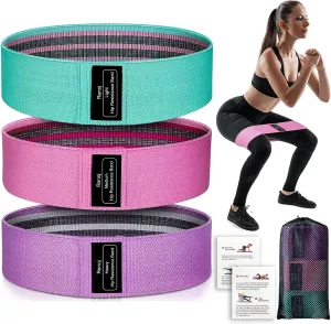 Renoj Resistance Bands, Exercise Workout Bands for Women and Men, 3 Set of Stretch Bands for Booty Legs for Yoga Starter, Pilates Flexbands