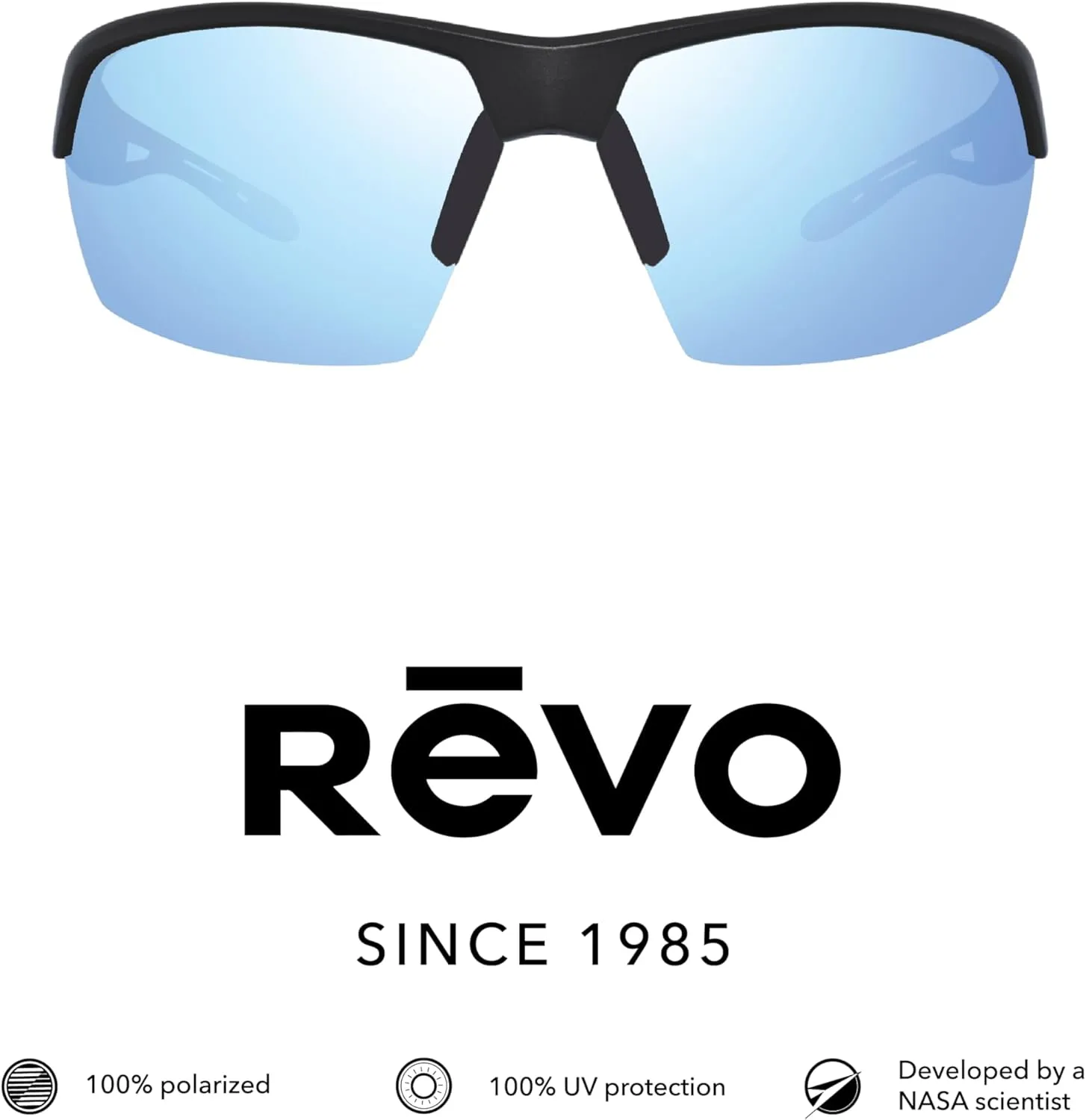 Revo Sunglasses Jett: Polarized Lens with Semi-Rimless Rectangle Wrap Frame