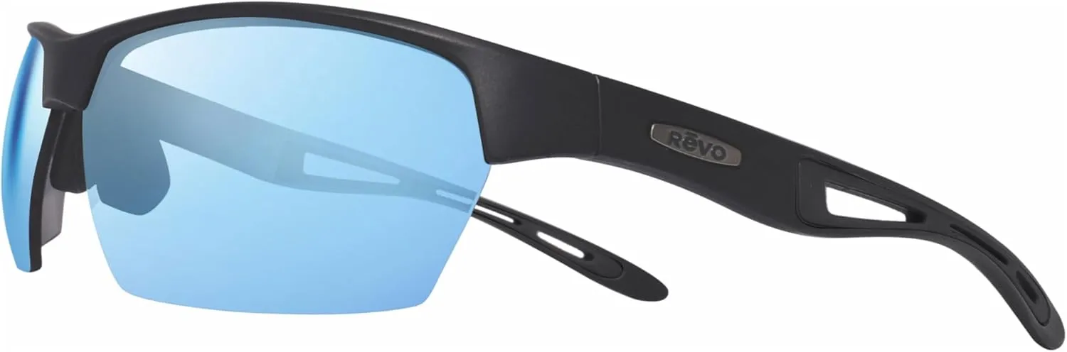 Revo Sunglasses Jett: Polarized Lens with Semi-Rimless Rectangle Wrap Frame