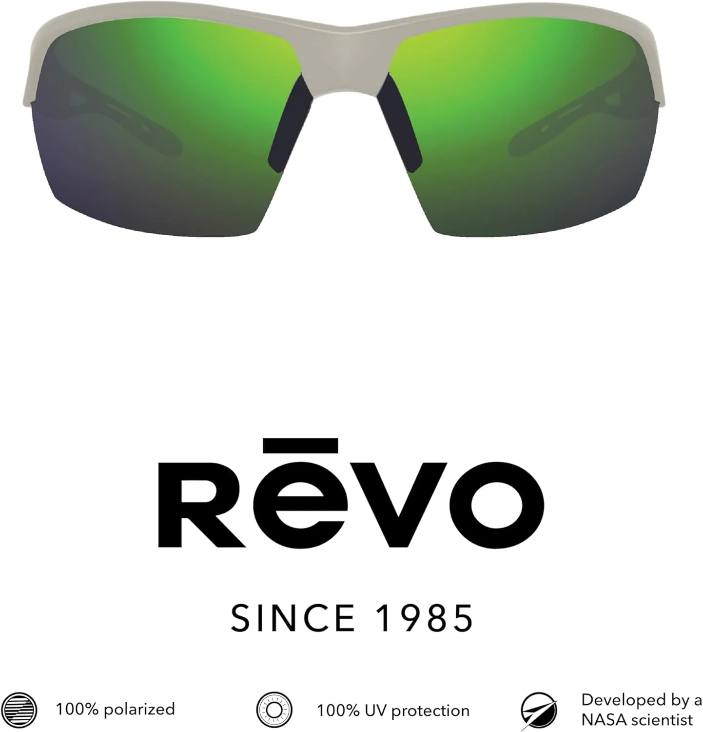 Revo Sunglasses Jett: Polarized Lens with Semi-Rimless Rectangle Wrap Frame