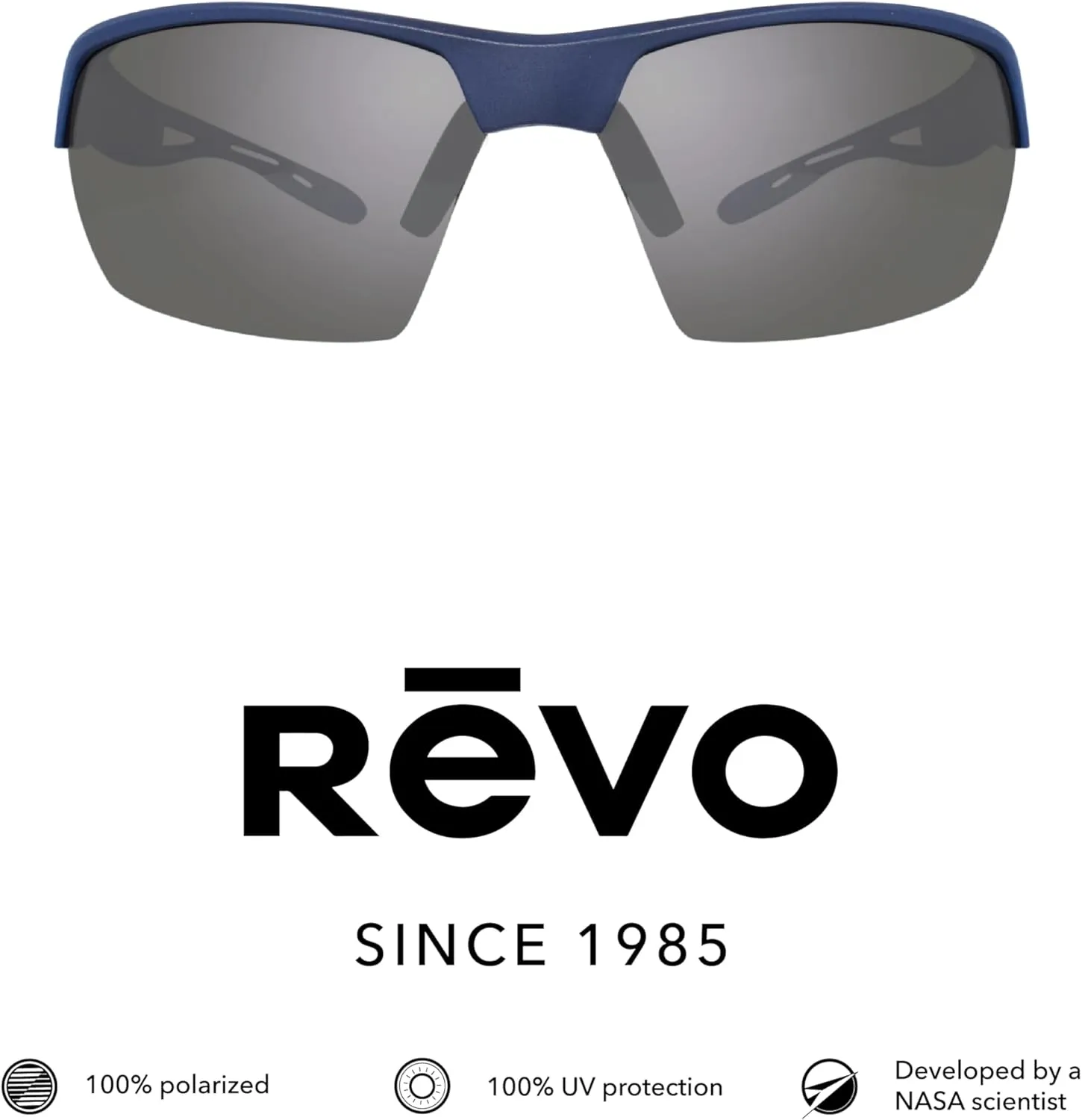 Revo Sunglasses Jett: Polarized Lens with Semi-Rimless Rectangle Wrap Frame