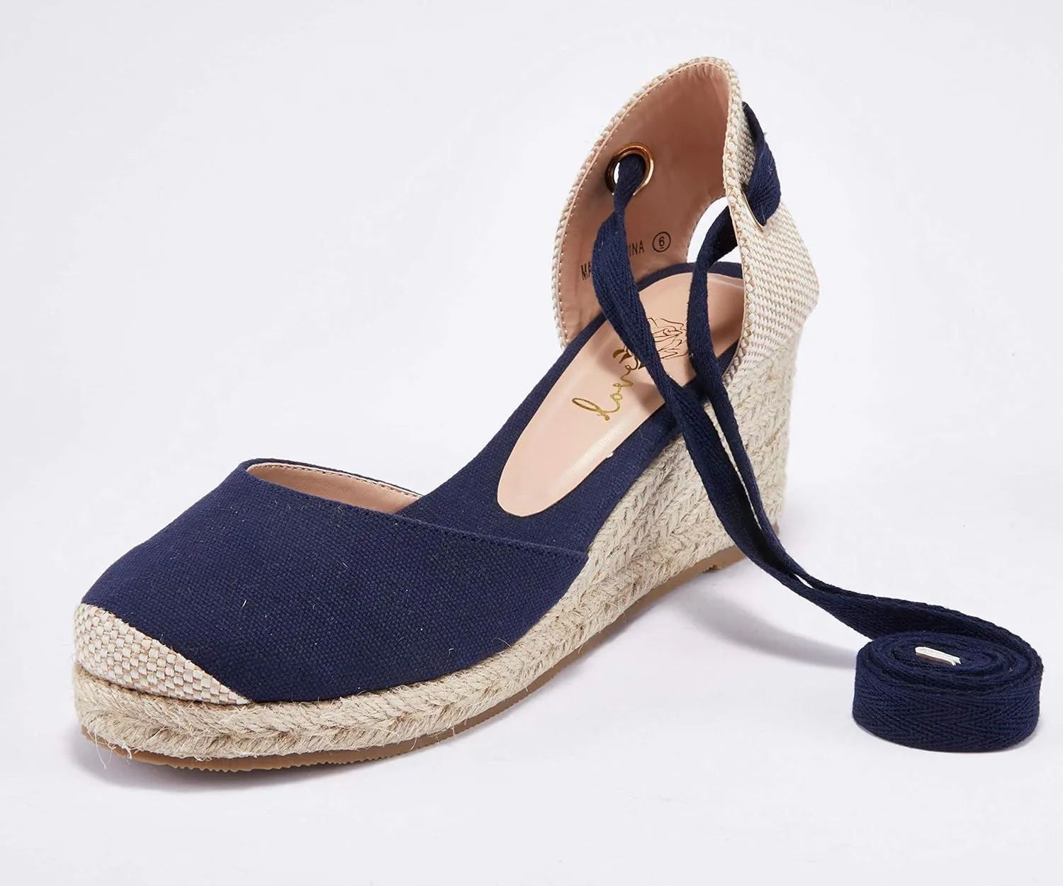 Ruanyu Womens Platform Espadrille Sandals Lace Up Closed Toe Summer Wedge Sandals
