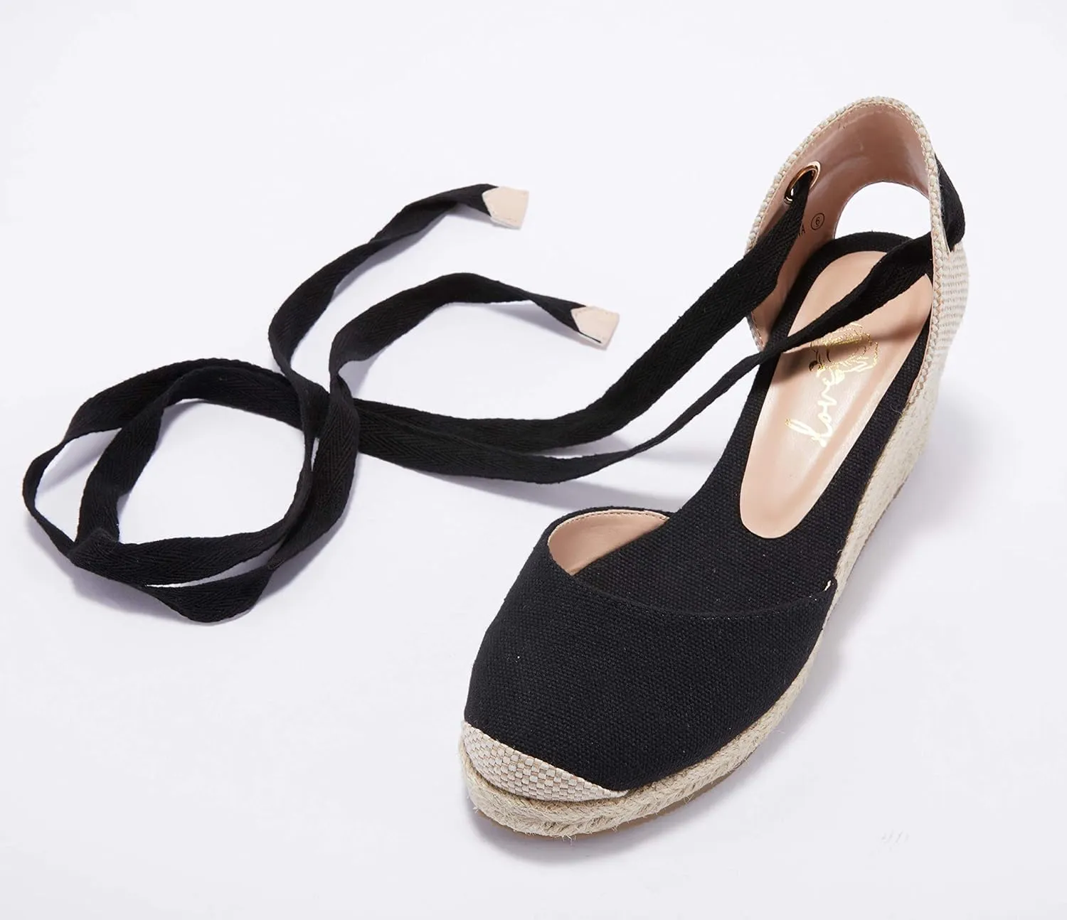 Ruanyu Womens Platform Espadrille Sandals Lace Up Closed Toe Summer Wedge Sandals