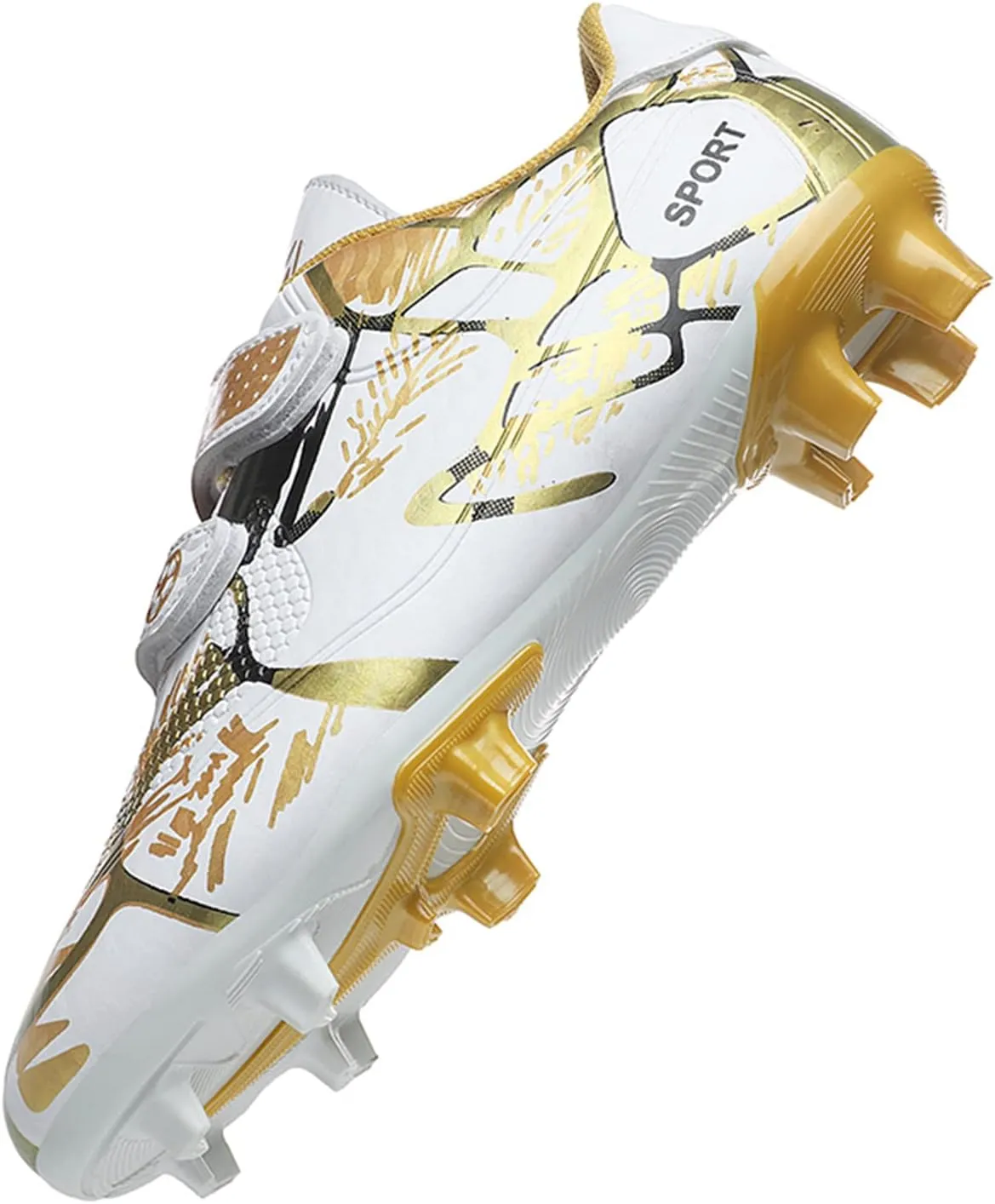 SANEARDE Boys Fashion Soccer Cleats Outdoor/Indoor Athletic Youth Flexible Football Shoes Ground Training Sneakers Lightweight Comfortable Little Kids/Big Kids
