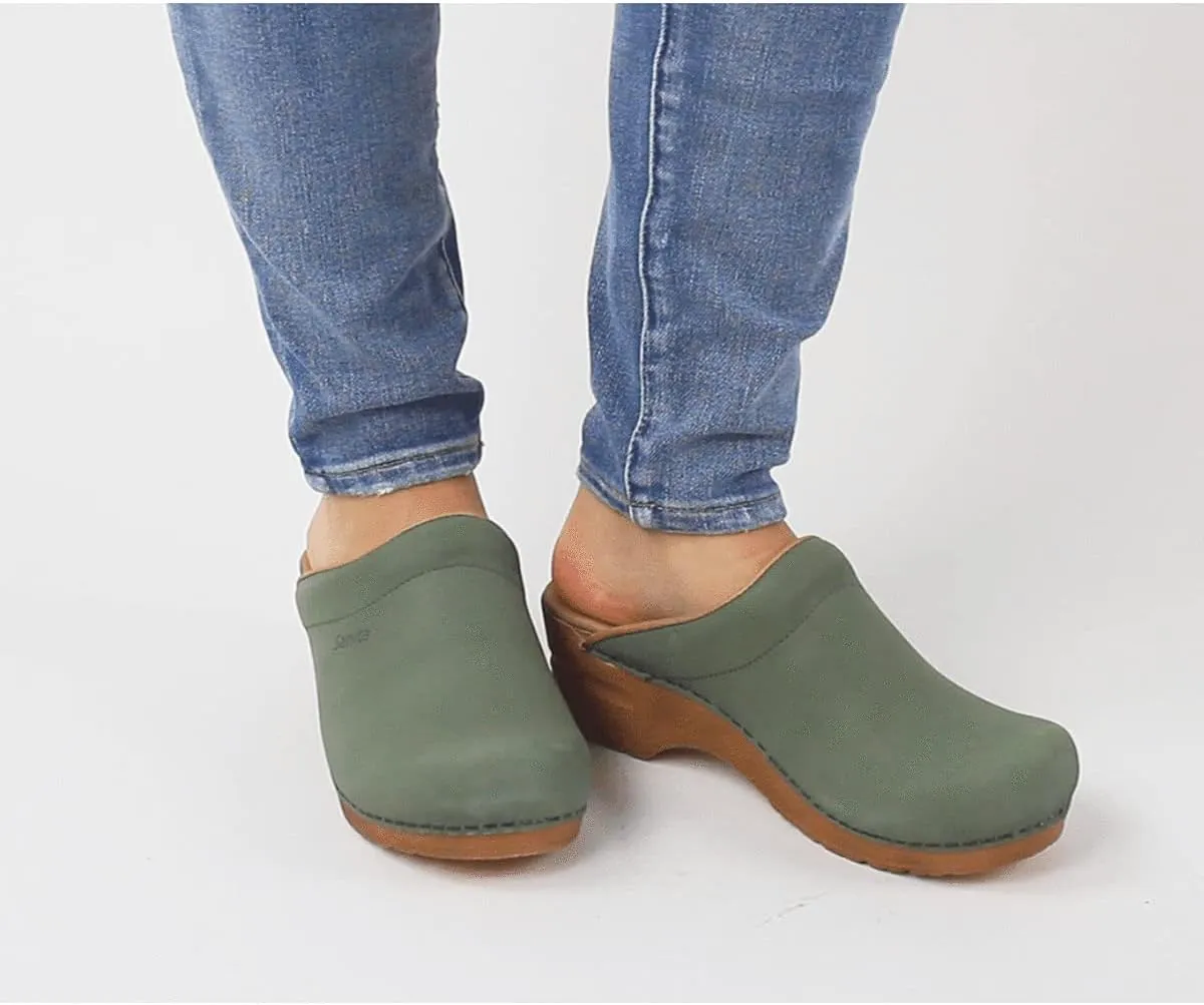 Sanita Ellis Oiled Leather Professional Clogs for Women - Arch Support, Open-Back, Adjustable, APMA-Approved Slip-On Mules