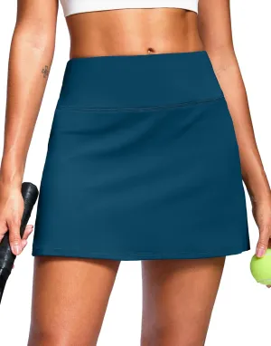 SANTINY 14" Skorts for Women with 2 Pockets High Waisted A Line Casual Pickleball Golf Skort Athletic Tennis Skirt