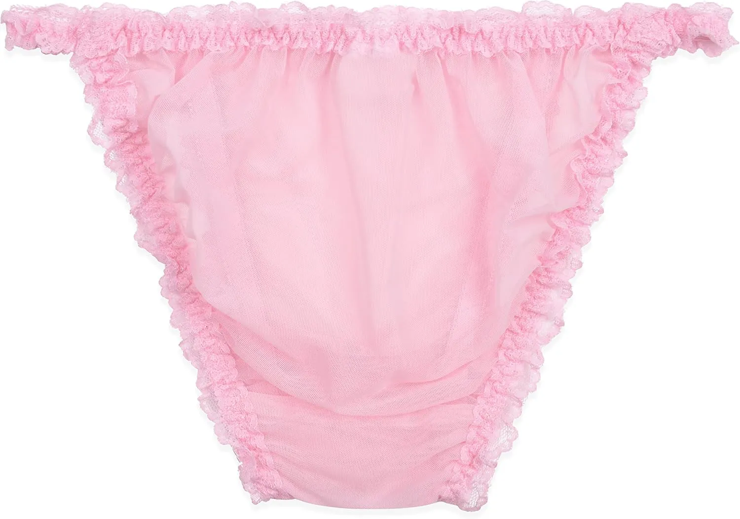 Satini Women's Sheer Frilly Sissy Tanga Knickers Briefs Bikini Panties