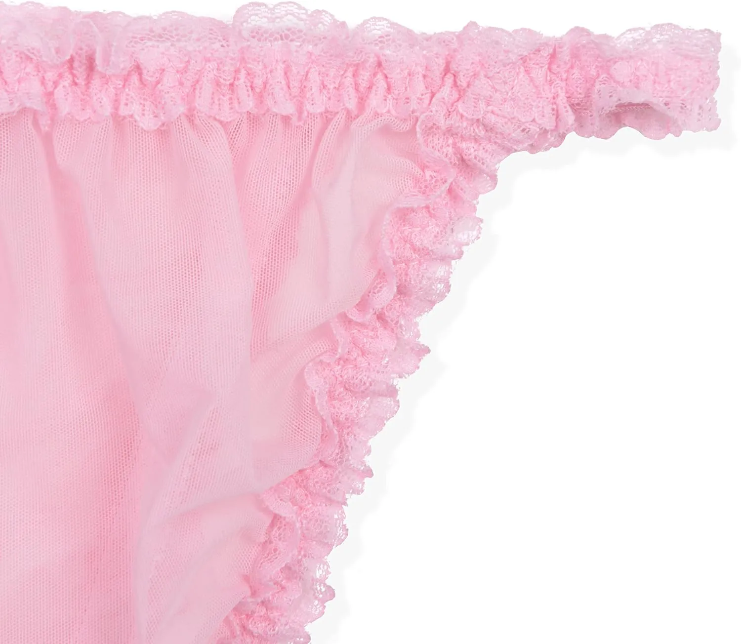 Satini Women's Sheer Frilly Sissy Tanga Knickers Briefs Bikini Panties