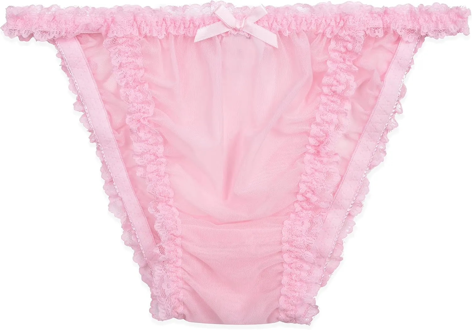 Satini Women's Sheer Frilly Sissy Tanga Knickers Briefs Bikini Panties