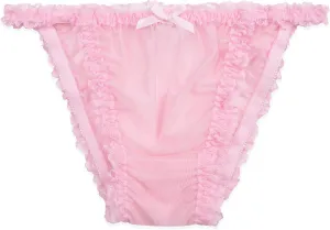 Satini Women's Sheer Frilly Sissy Tanga Knickers Briefs Bikini Panties