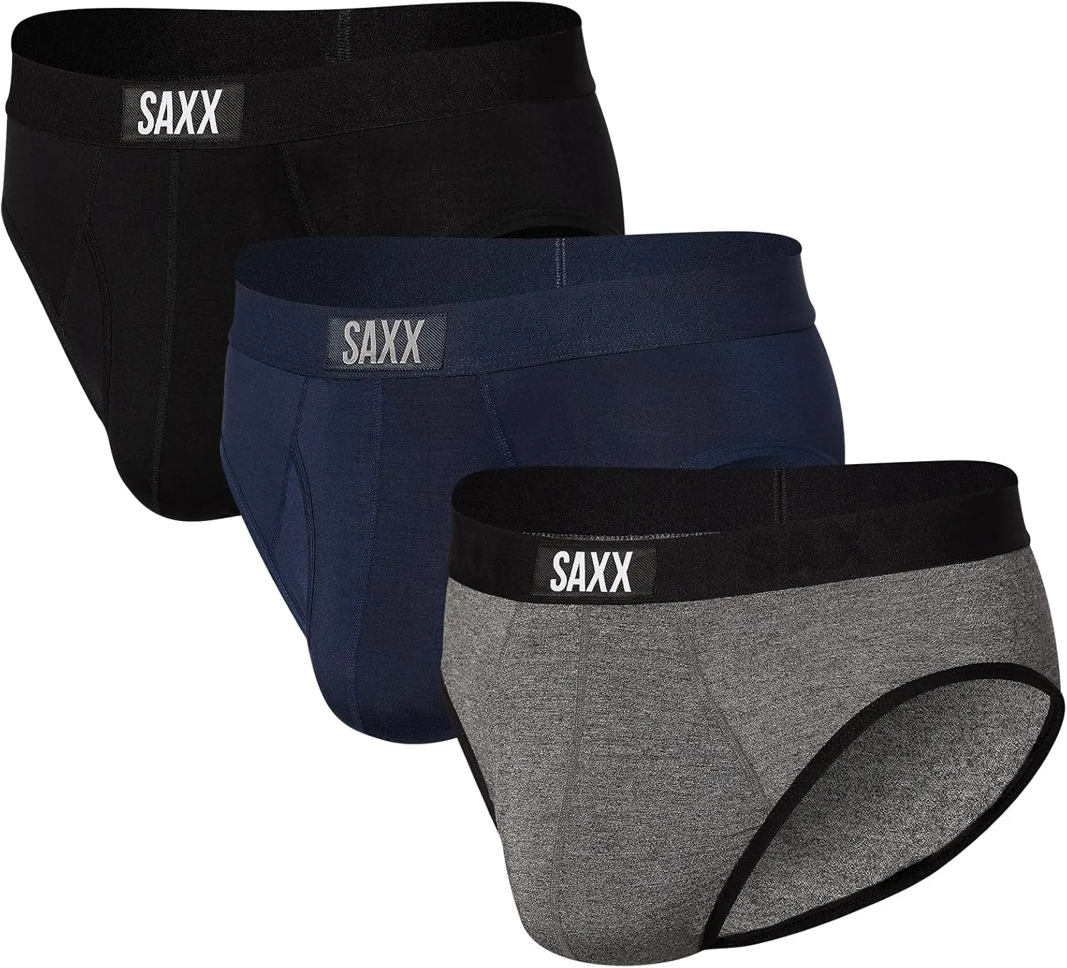 SAXX Underwear Co. Men's Underwear with Pouch Ultra Super Soft Brief Fly 3Pk