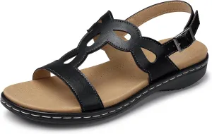 SHIBEVER Flat Sandals for Women Dressy: Comfortable Open Toe Sandal - Summer Comfort Ladies Walking Sandals