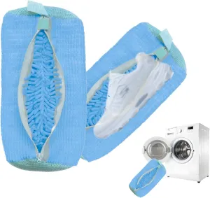 Shoe Washing Machine Bag,Laundry Shoe Bag for Sneaker,Tennis Shoes,Washer and Dryer,Reusable Cleaning Bag for Sock, Delicates,Gym Shoes (Blue 2pcs)