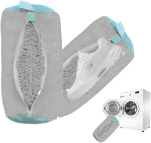 Shoe Washing Machine Bag,Laundry Shoe Bag for Sneaker,Tennis Shoes,Washer and Dryer,Reusable Cleaning Bag for Sock, Delicates,Gym Shoes (Gray 2pcs)