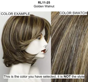 Simmer Elite Wig Color RL11/25 GOLDEN WALNUT - 11.5" Sheer Indulgence Light Long Heat Friendly Synthetic Lace Front Monofilament Top Hand-Tied base Bundle MaxWigs Hairloss Booklet