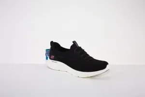 SKECHERS 104335 D'LUX COMFORT-MOC LACE SLIP-ON TRAINER - BLACK/WHITE