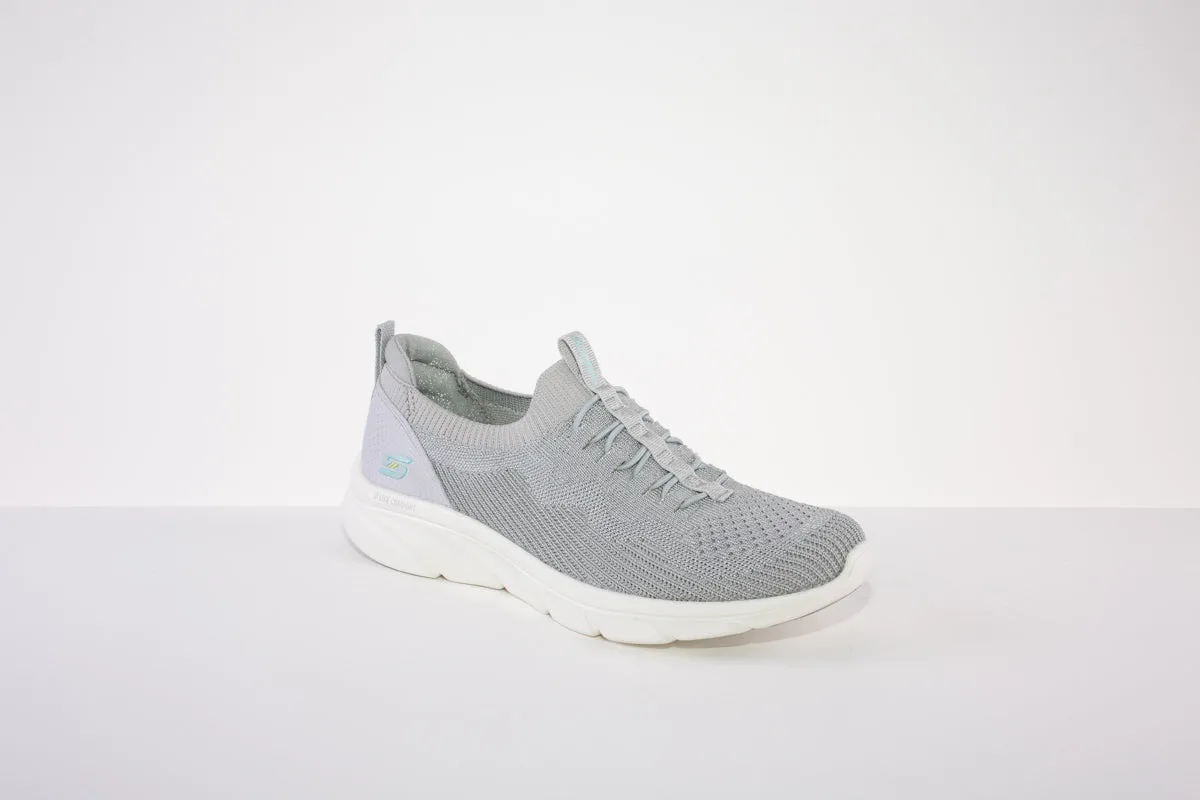 SKECHERS 104335  D'LUX COMFORT-MOC LACE SLIP-ON TRAINER - GREY