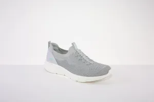 SKECHERS 104335  D'LUX COMFORT-MOC LACE SLIP-ON TRAINER - GREY