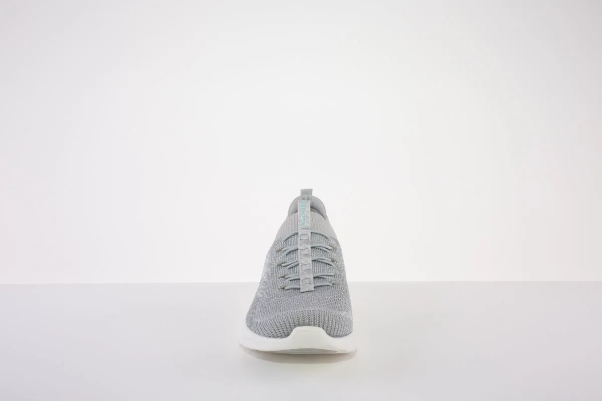 SKECHERS 104335  D'LUX COMFORT-MOC LACE SLIP-ON TRAINER - GREY