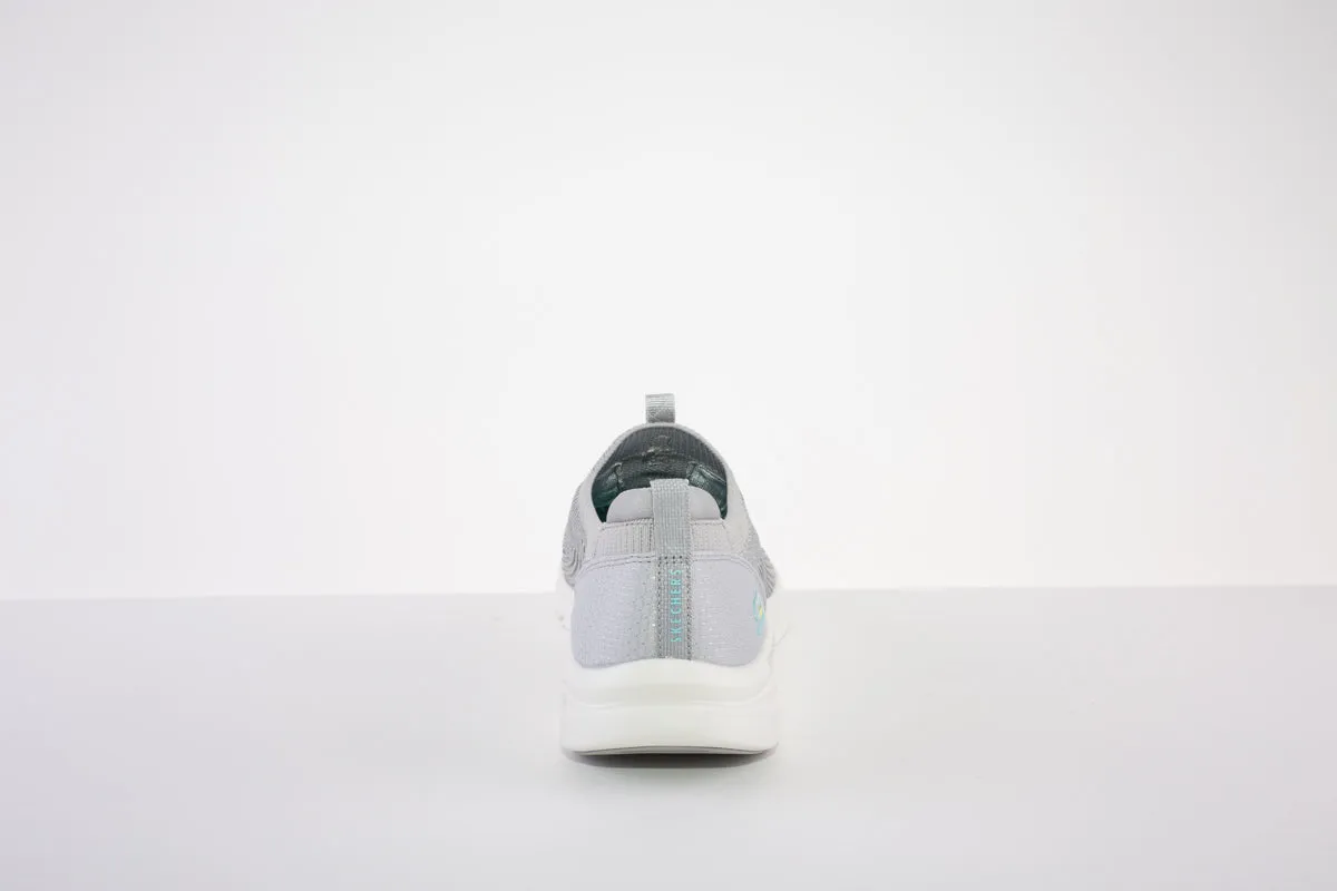 SKECHERS 104335  D'LUX COMFORT-MOC LACE SLIP-ON TRAINER - GREY