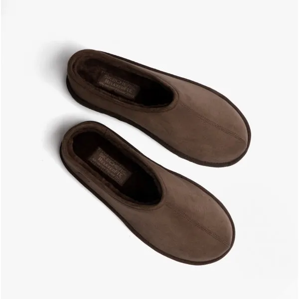 Skechers 66095/CHOC RENTEN LEMATO Mens Mule Slippers Chocolate
