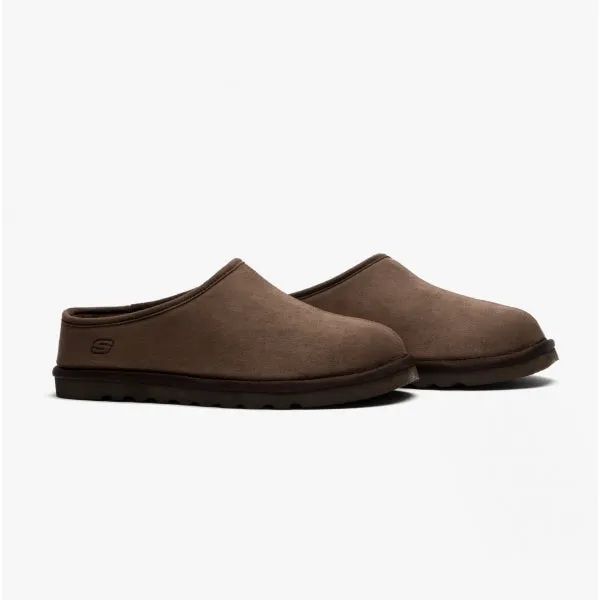 Skechers 66095/CHOC RENTEN LEMATO Mens Mule Slippers Chocolate