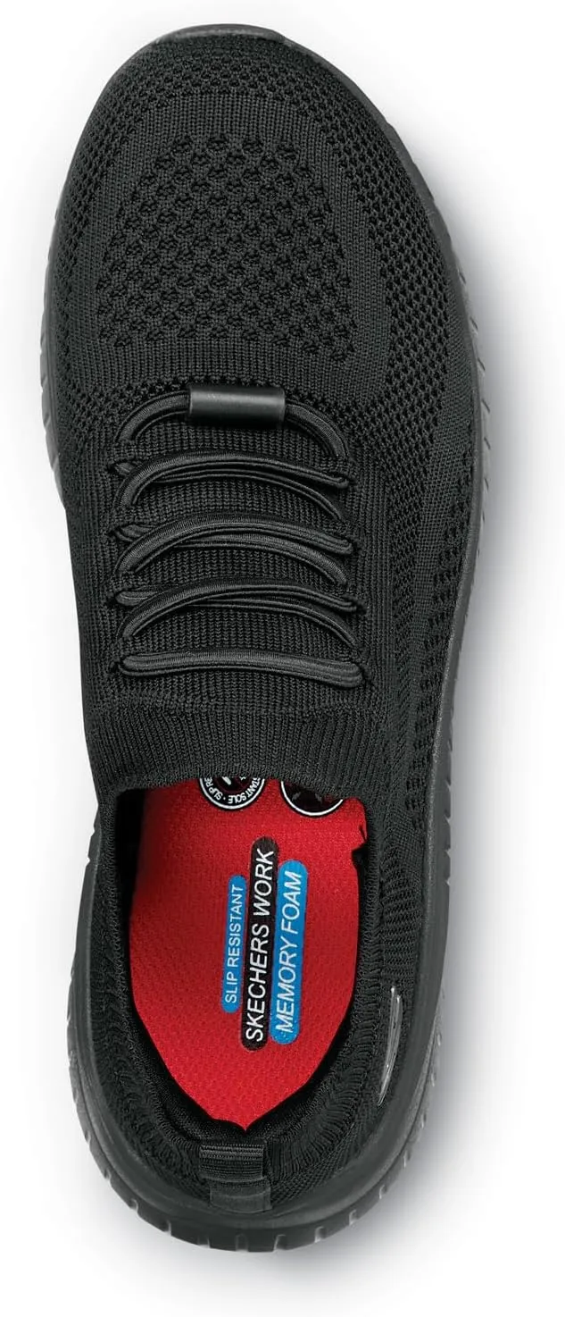 Skechers Work Emma Knit, Women's, Soft Toe, EH, MaxTrax Slip Resistant, Slip On, Low Athletic, Work Shoe