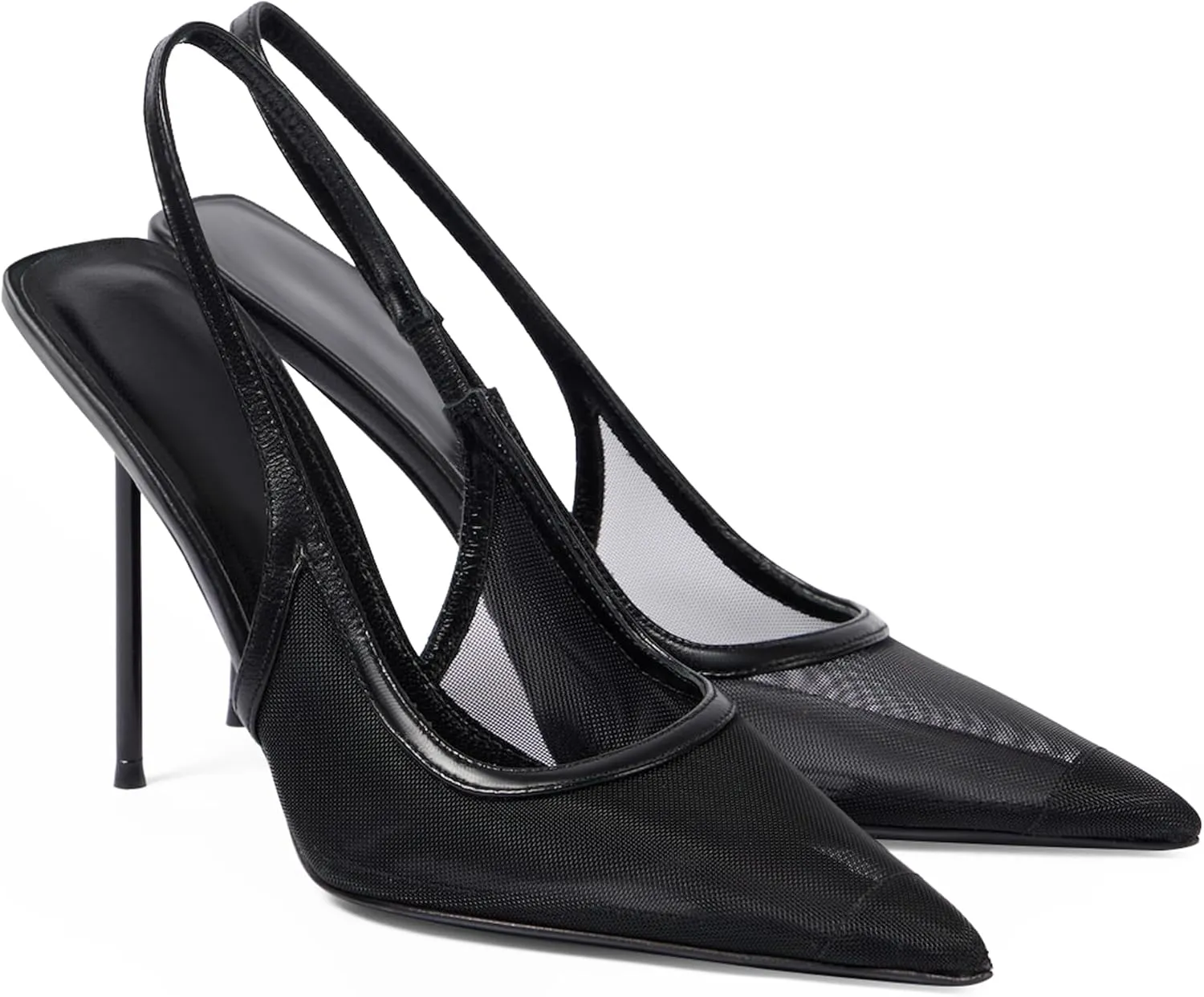 Slingback Heels for Women Pointed Toe Stiletto High Heels Stretch Slip on Backless Patent Leather Fashion Comfortable Dress Pumps Shoes