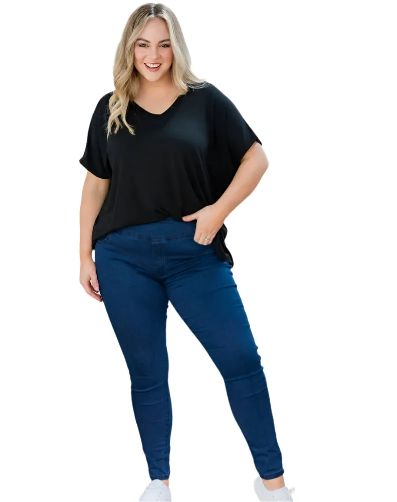 SLIP ON JEAN DARK DENIM