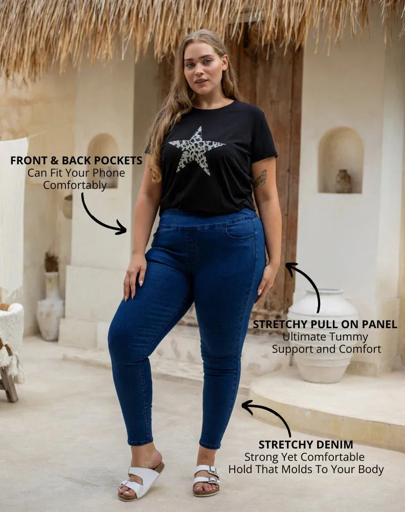 SLIP ON JEAN DARK DENIM