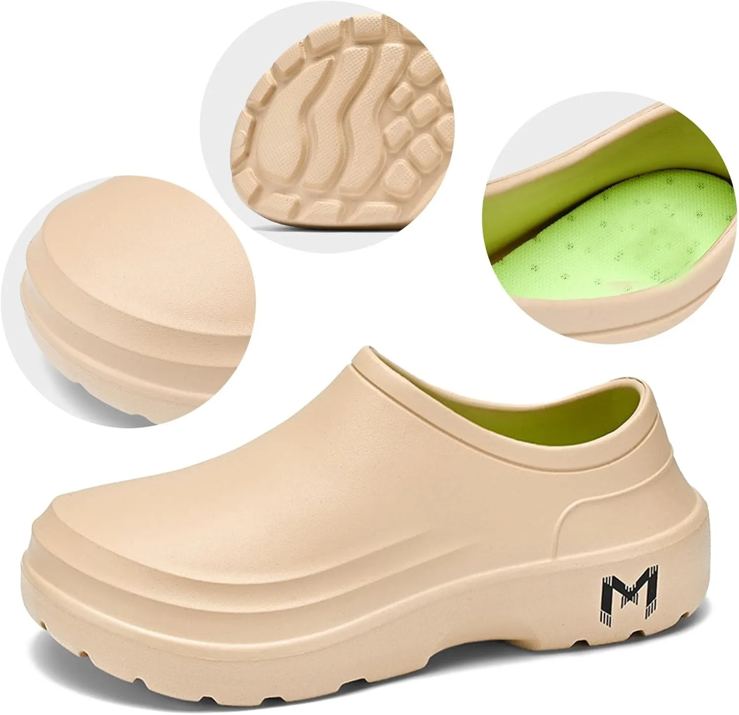 Slip Resistant Work Shoes for Women Slip On,Chef Shoes for Men,Chef Sandals,Non Slip Kitchen Nurse Work Clogs