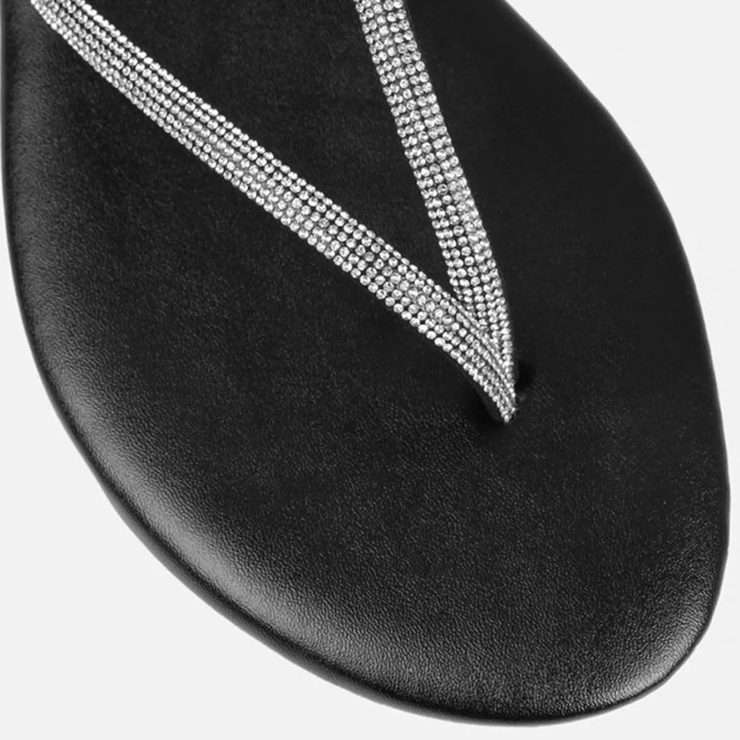Slippers for Women Moccasins Rhinestone Shiny Fashion Flat Bottom Comfortable Non Slip Beach Flip Women Shoes