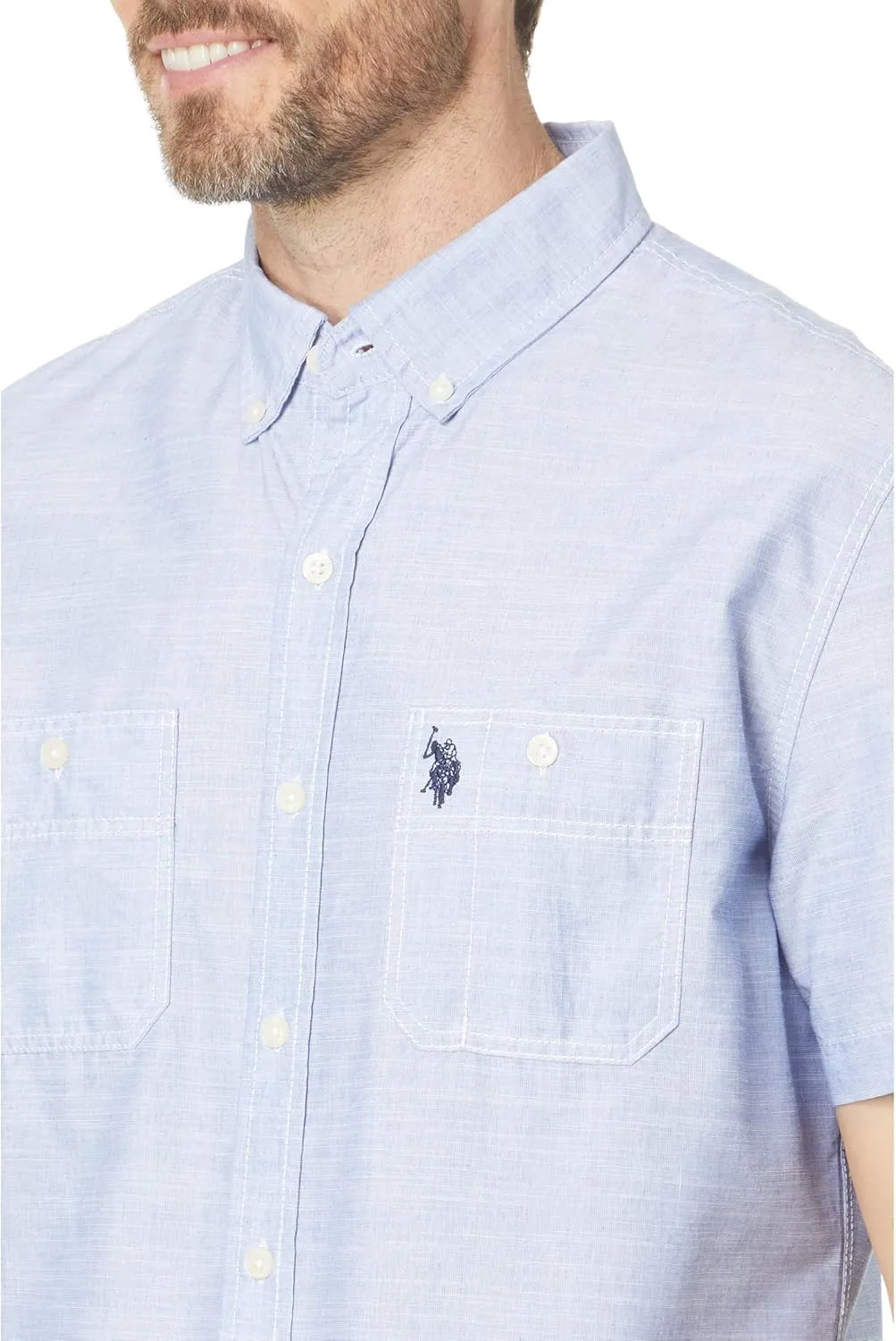 Slub Woven Polo Shirt